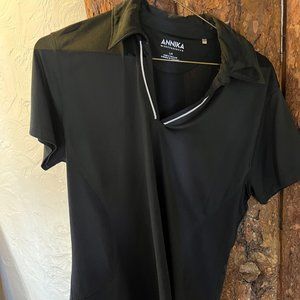 Annika Black Polo Size L
